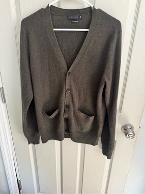 Ralph Lauren Women's Black Label 100% Cashmere V-Neck Cardigan, Brown, M